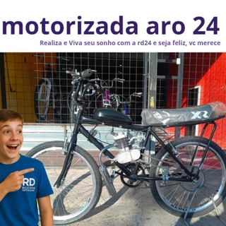bicicleta aro 24 motorizada  80cc motor japonês em Oferta na Shopee