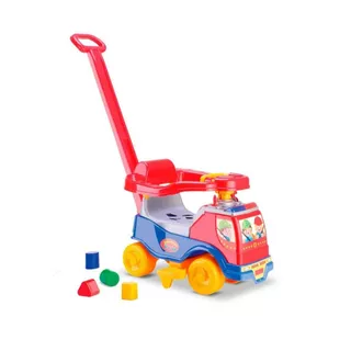 Carrinho de Passeio Triciclo Com Empurrador Toca Musicas Motoca Infantil Menino e Menina Velotrol Grande Cardoso Toys