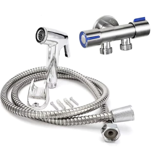 Ducha Higiênica Com Registro Com Dupla Saída De Água Inox Bidê Chuveirinho