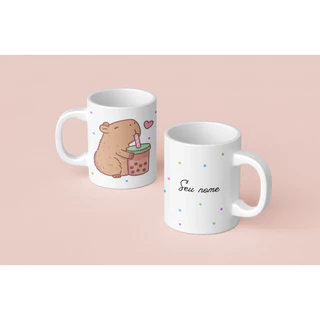 Caneca Capivara - Caneca porcelana - Presente - 325 ml - Personalizado com o nome