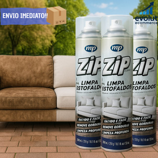 Espuma Spray Zip Clean 300ml Limpa a Seco Sofá, Estofado, Banco de Carro Limpeza Profunda — foto 3 — Achou Levou Brasil