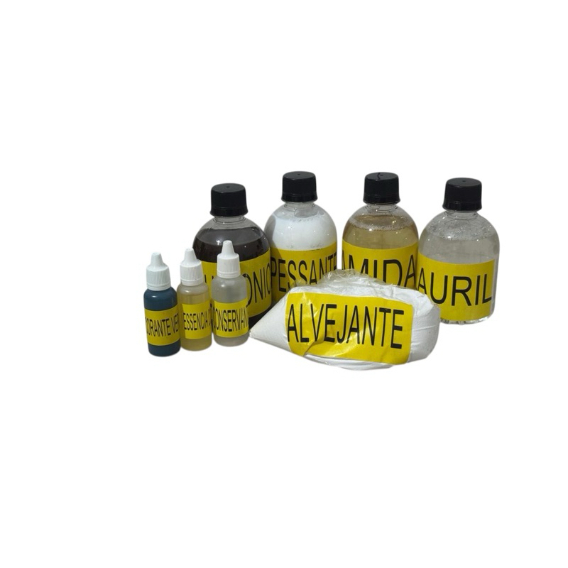 KIT PARA FABRICAÇÃO DE SABÃO LÍQUIDO ARIELY VERDE FAZ 25 LITROS.