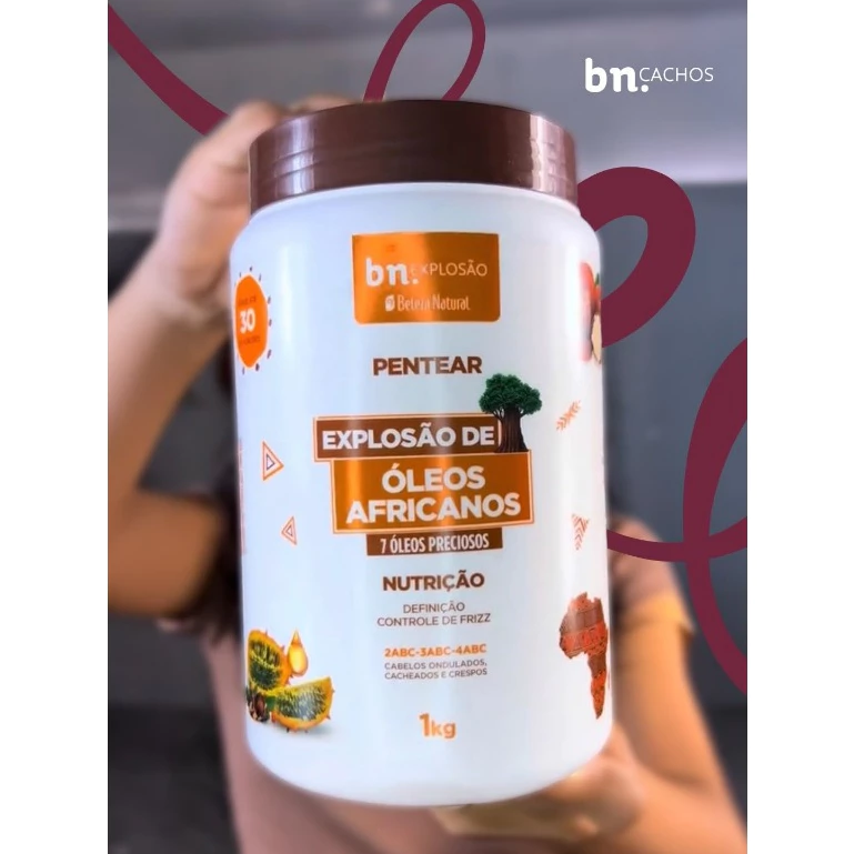 Creme de Pentear Beleza Natural Explosão de Óleos Africanos 1Kg bn.Explosão