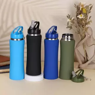 Garrafa Térmica Inox Squeeze com Bico Flip Com Chaveiro Emborrachada 350ml 600ml 750ml