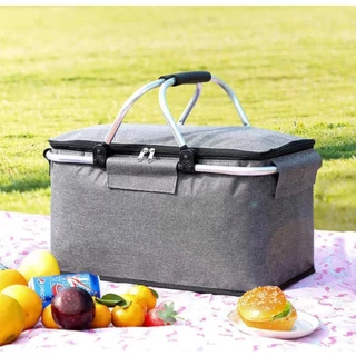 Bolsa Térmica para Família Cesta Piquenique Praia Camping 30L Feito de tecido oxford 600D premium, impermeável e durável