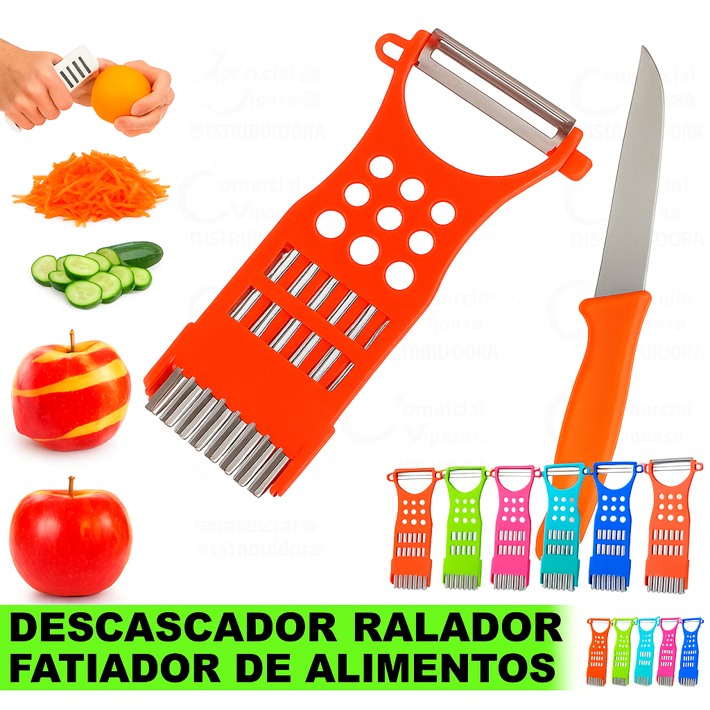 Kit Ralador 3 em 1 com Faca Corte, Rale e Descasque com Praticidade ...