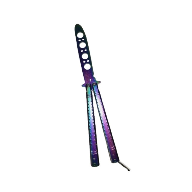 🦋 FACA BUTTERFLY DE TREINO INOX COLORIDA – MODELO SEM CORTE 🦋 | Shopee ...