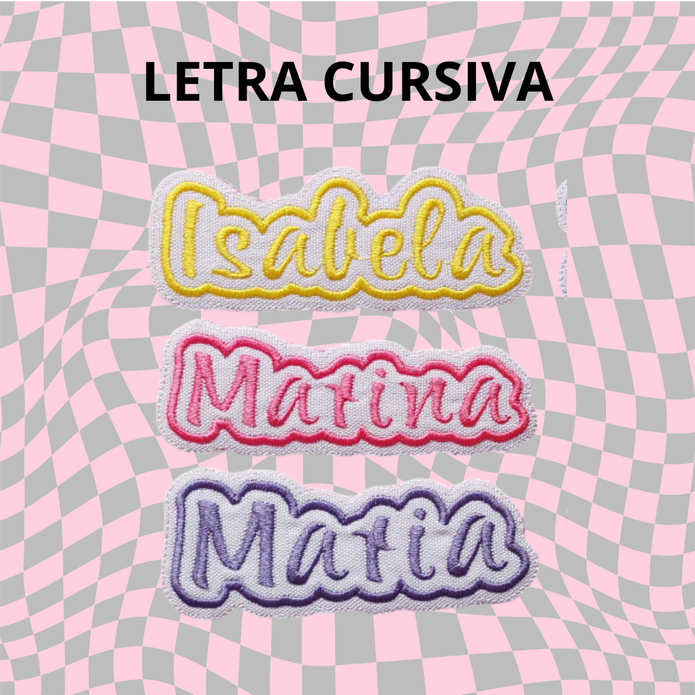 Patch Aplique Letra Cursiva 10 a 18cm Nomes Personalizado c/ Nome a Sua ...