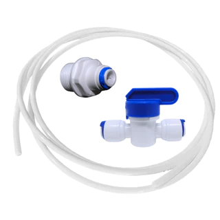 Kit Mangueira Registro Engate Rápido 1/4 Conector Rosca Macho 1/2 Purificadores Bebedouros Filtros de Água