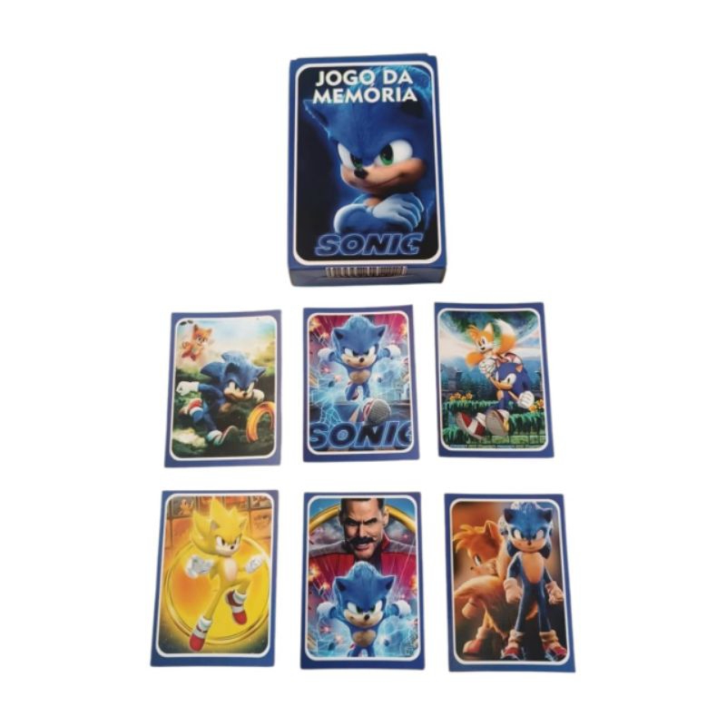 Kit 10 Jogo Da Memória Infantil Sonic the Hedgehog 25:pares | Shopee Brasil