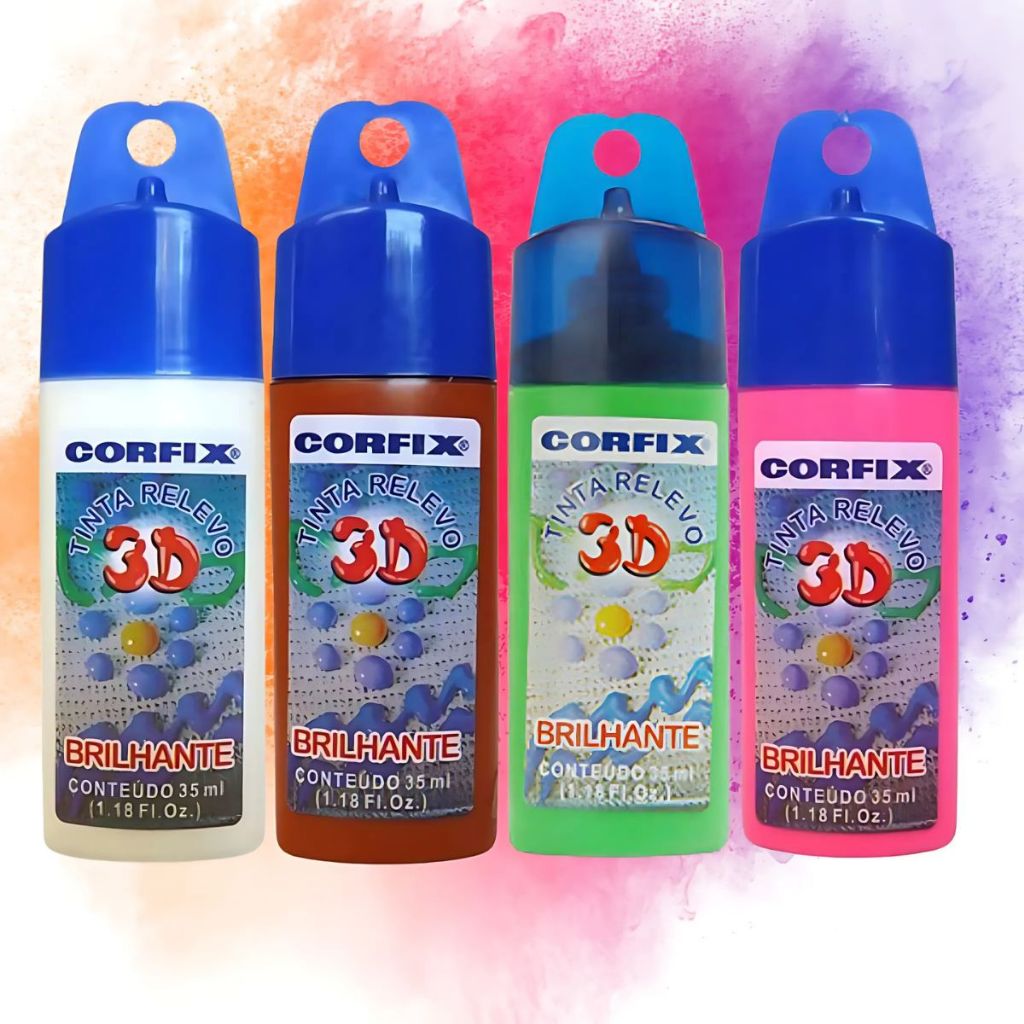Tinta Relevo 3D Corfix Brilhante 35ml - 14400 | Shopee Brasil