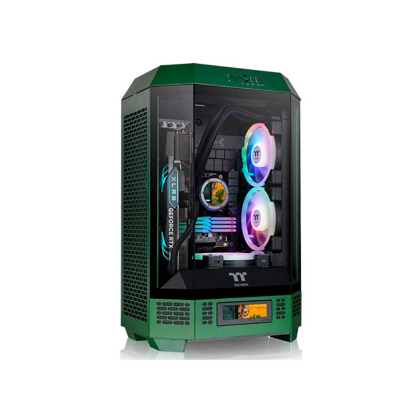 GABINETE GAMER THERMALTAKE THE TOWER 300 RACING GREEN C 2 FANS 140MM