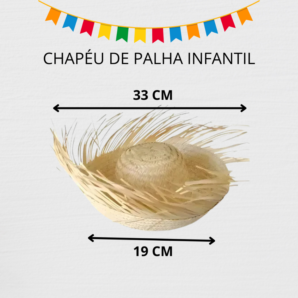Chapéu de Palha Infantil Caipira – Ideal para Festa Junina | Shopee Brasil