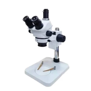 MICROSCÓPIO TRINOCULAR AK7050 BRANCO - COMPLETO COM LENTE 0.7x + LED
