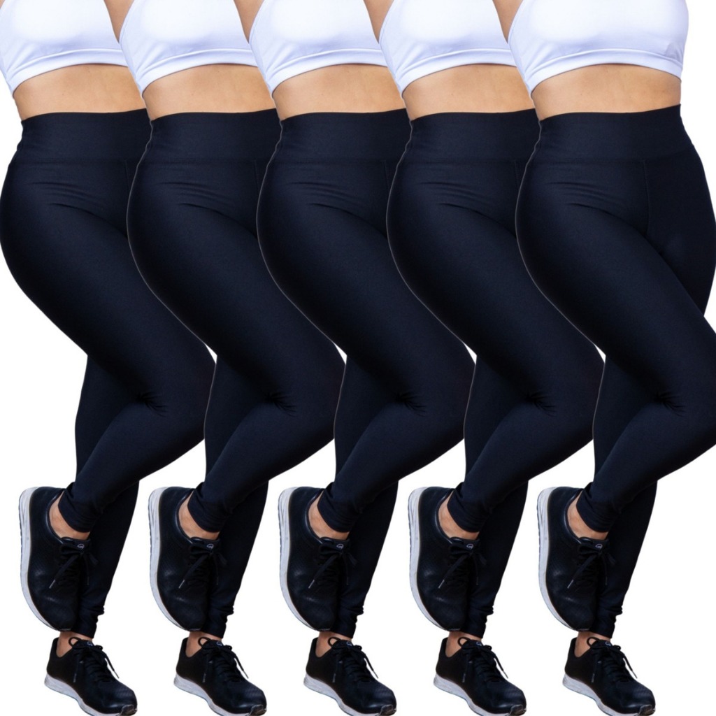kit 10 Atacado Calça Legging Feminina Cintura Alta Blackout