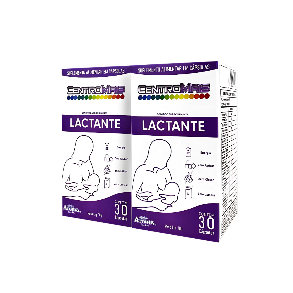 Kit 2x Centromais Lactante 60 Cápsulas Vitaminas Mães Amamentação Bebê ...