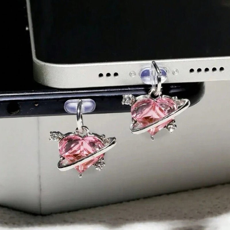Plugue De Anti-Poeira Para celular Fone De Ouvido Celular Android Luxo Brilhante Strass Borboleta Urso Amor Coração