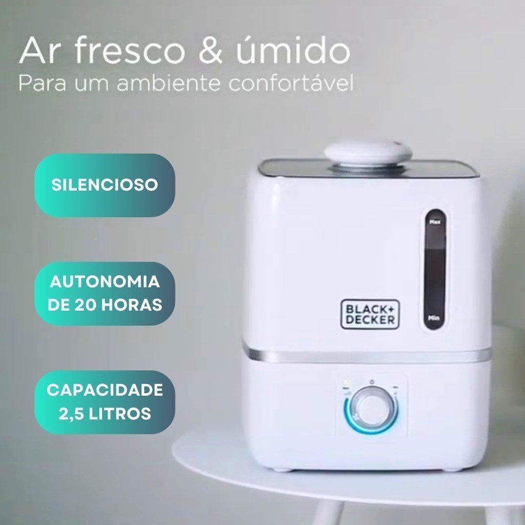 Umidificador de Ar Ambiente Portátil Ultrassônico AIR1000 BLACK DECKER ...