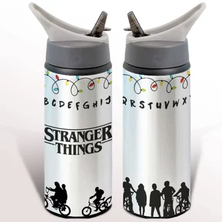 Garrafa Stranger Things Series Aesthetic Anos 90 Squeeze