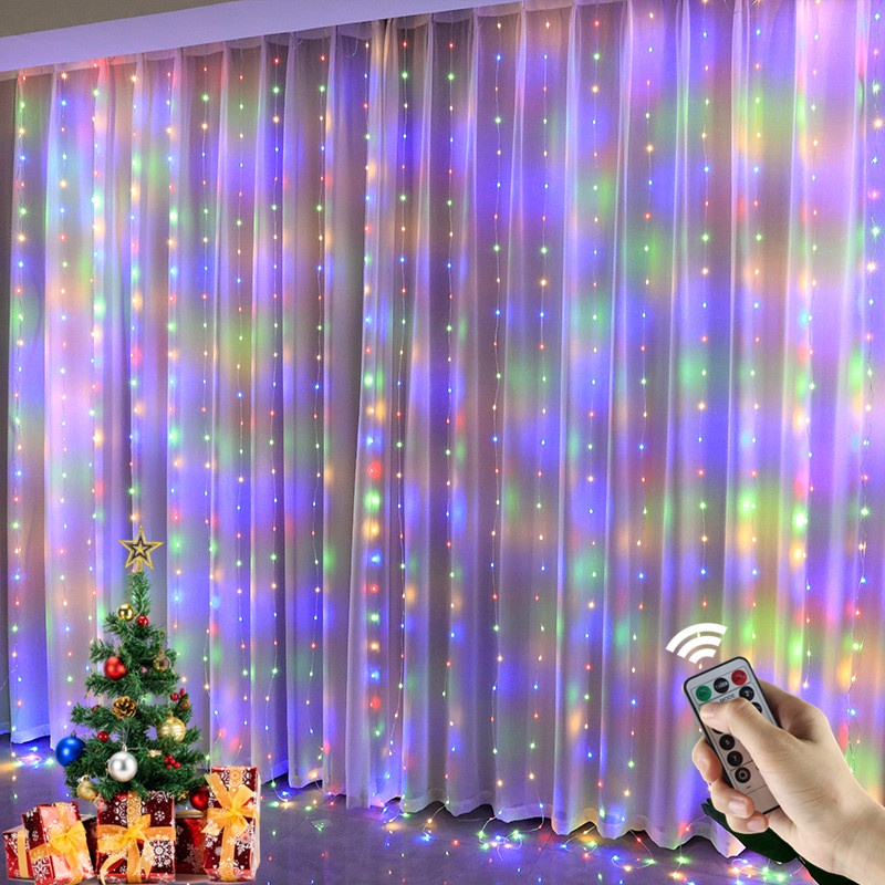 Cortina De Luz 200 Pisca Cores Led Decoração De Natal 3x2