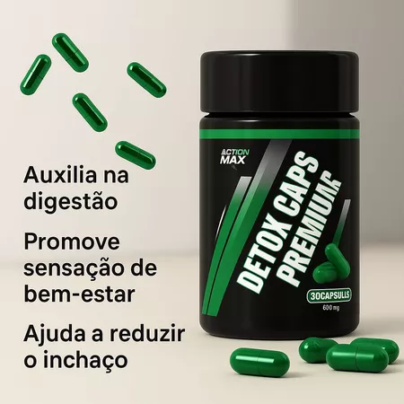 Detoxcaps Suplemento de Fibras naturais em cápsulas da ActionMax 30 Caps