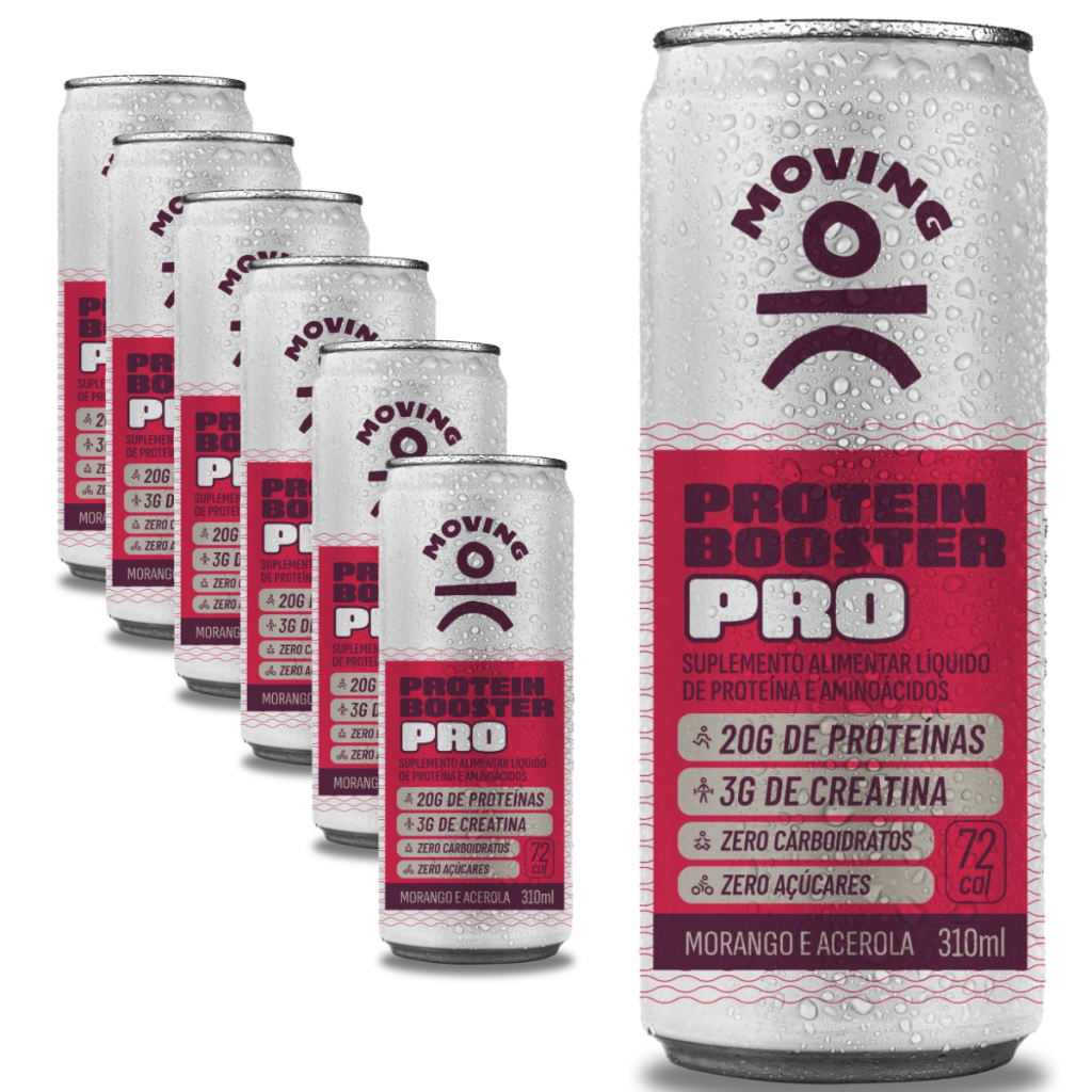 6 Bebida Proteica Moving Pro Booster Protein 20gr Proteína 3g Creatina ...