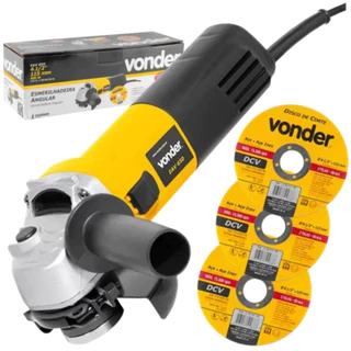 Esmerilhadeira Ang 127v Ou 220v 4.1/2" * 115mm 650w E 11.000rpm + 3 discos De Corte /Vonder EAV650 em Oferta na Shopee