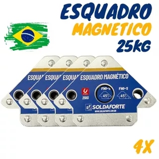 Kit Esquadro Magnético (4 Peças) para Solda 25kg - Soldaforte