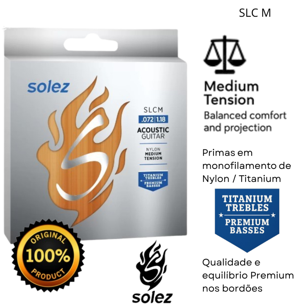 Encordoamento Solez Violão Nylon 072 Tensão Média - SLCM | Shopee Brasil