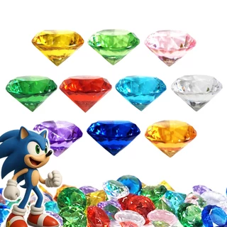 10 Esmeraldas Do Caos Sonic - Kit Completo Jóias Diamantes Coloridos Pedras Preciosas Decorativas Diamante 15mm Cristal em Oferta na Shopee
