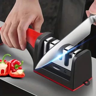 Amolador Afiador De Facas 3 Em 1 Profissional Com Base Emborrachada Antiderrapante Inox 3 Afiadores em Oferta na Shopee