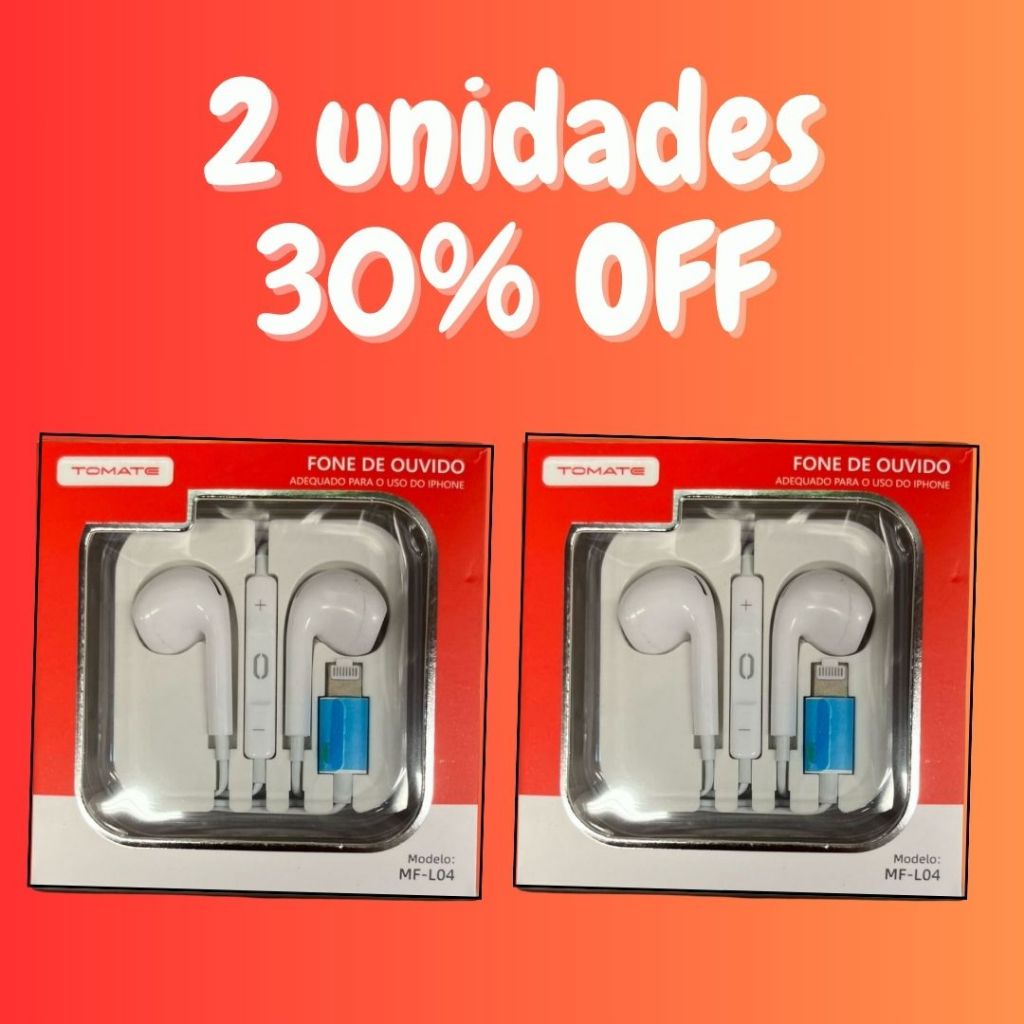 Fone de Ouvido com Cabo Apple Lightning - Tomate MF-L04
