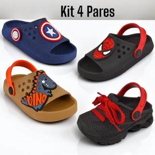 Kit de 4 pares babuche infantil menino. Escolar. Lucks calçados