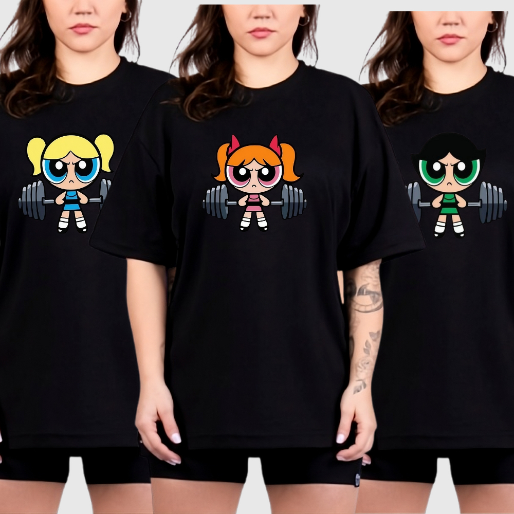 Camisão Camiseta feminina treino academia meninas super poderosas ...