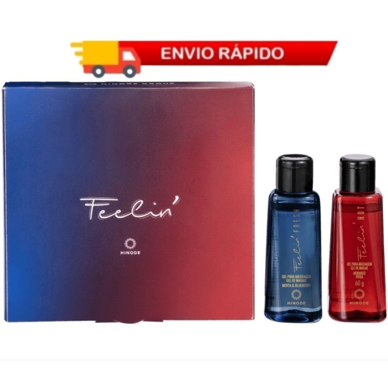 Kit Feelin Gel Hot Para Massagem Fresh Menta e Blueberry I Morango 60g Hinode