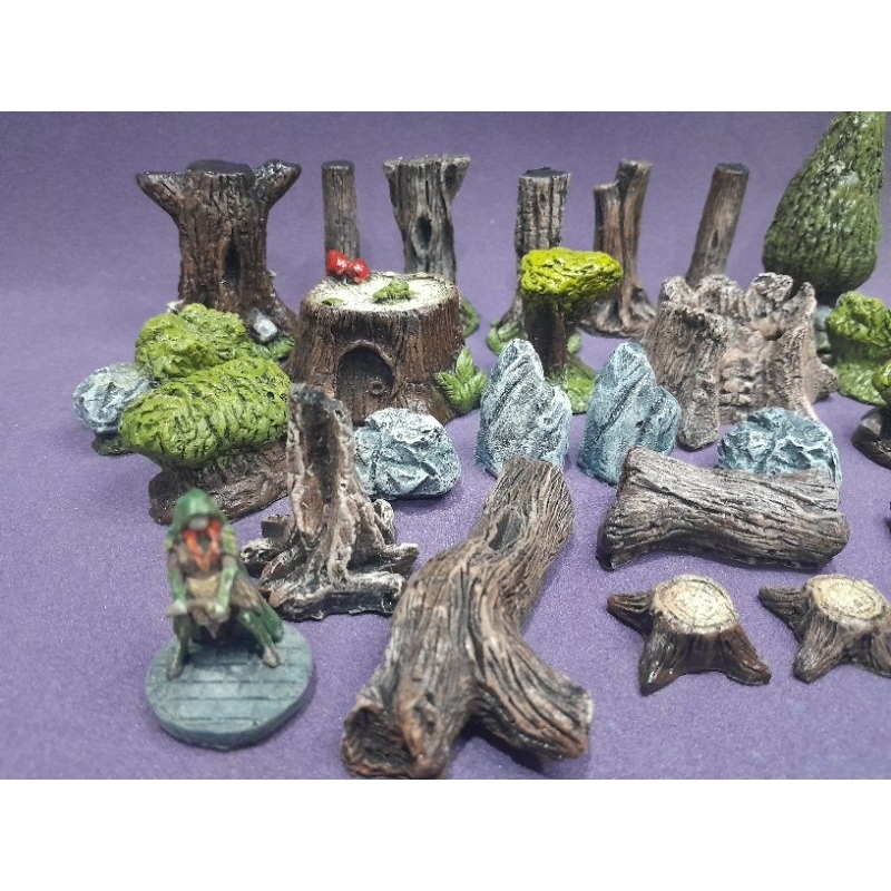 kit arvore e arbustos pintado