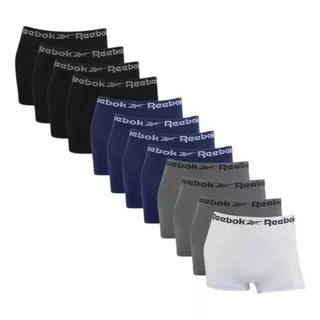 Kit 12 Cuecas Boxer Rebook Sem Costura Original Microfibra