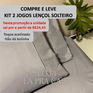 Kit 02 Jogos de Lençol Solteiro 2 Peças 400 Fios Roupa de Cama Solteiro Com Elastico E Ponto Palito em Oferta na Shopee