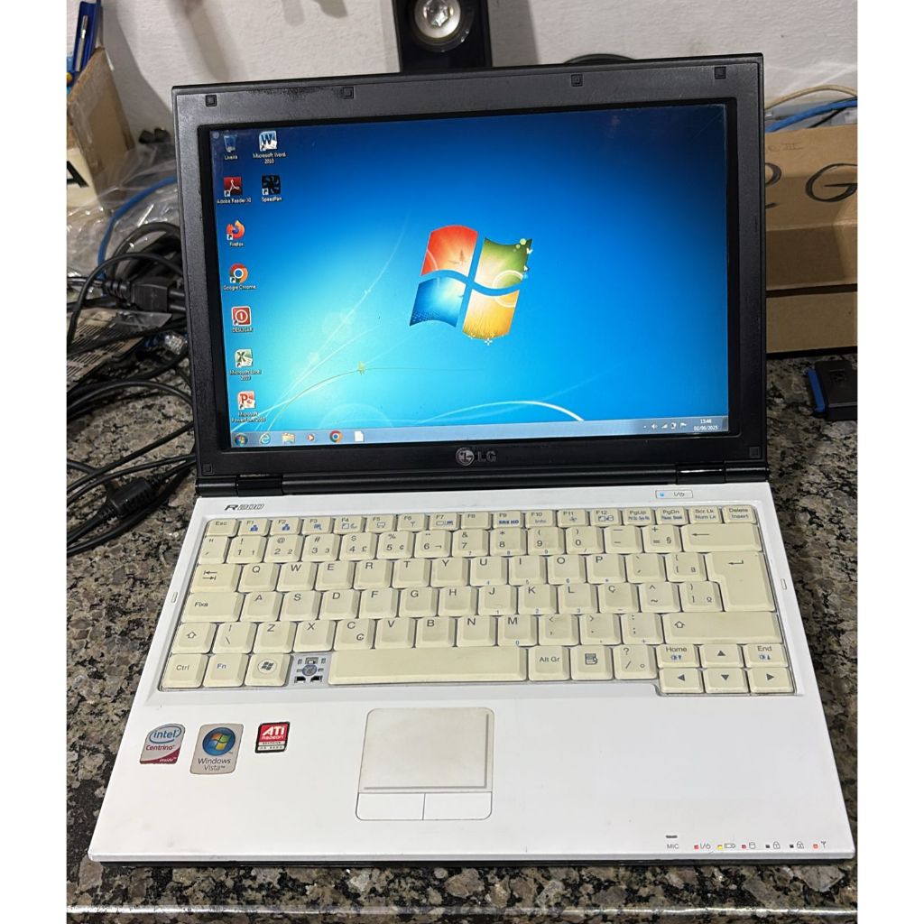 notebook antigo RETRO LG r200 intel core 2 duo 2gb ram windows 7 hd ...