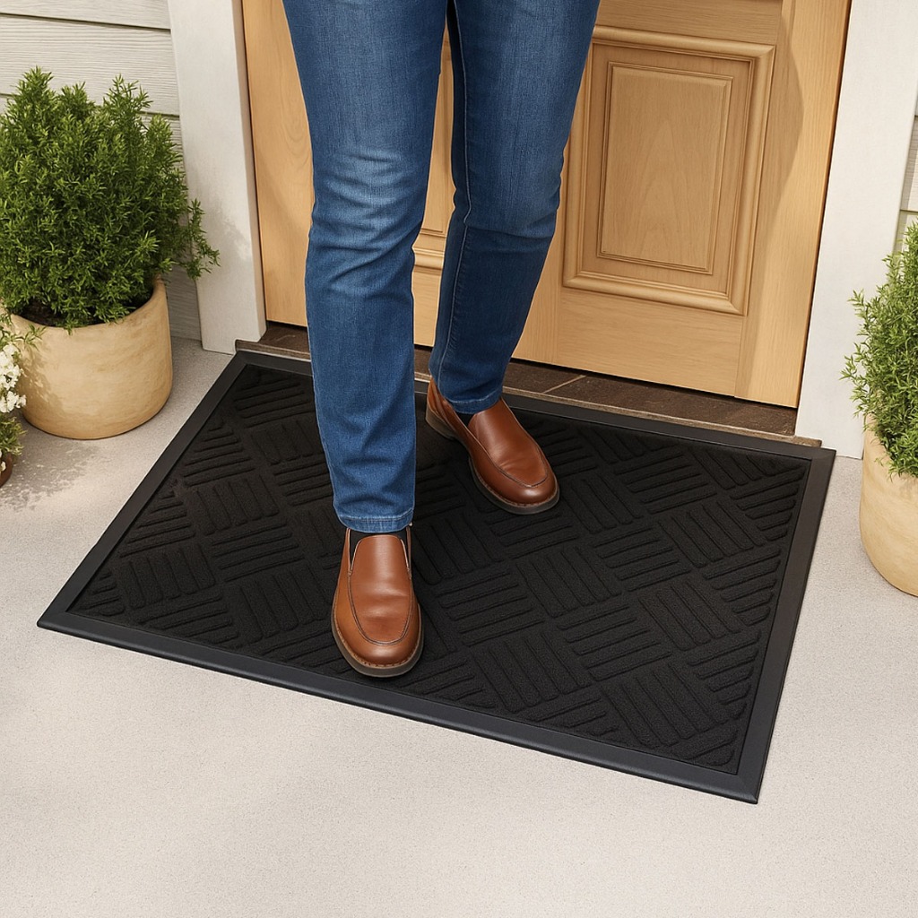 Tapete para porta Capacho Emborrachado 45x75 sala Banheiro Porta de ...