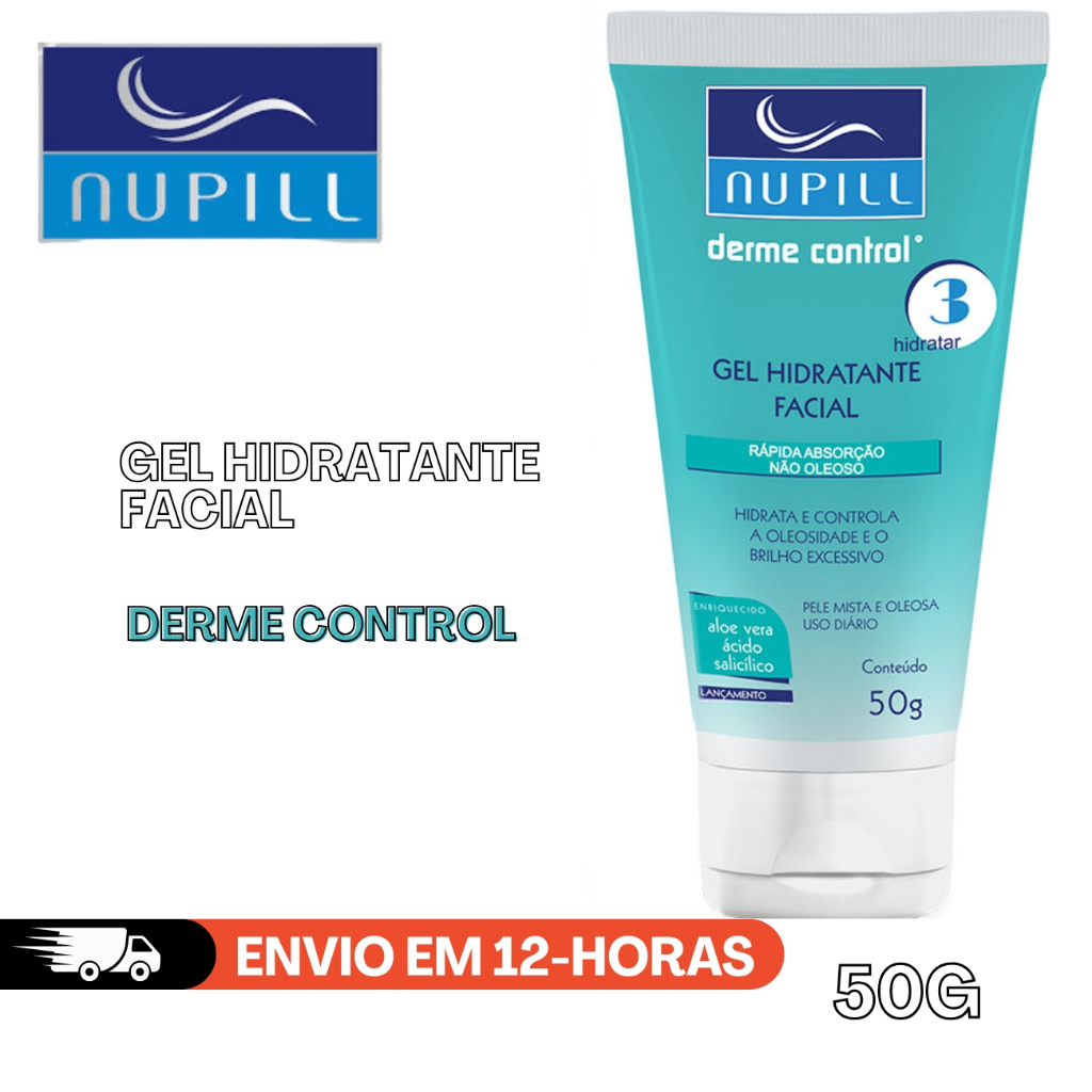 GEL HIDRATANTE FACIAL ANTI ACNE DERME CONTROL PELE MISTA E OLEOSA ...
