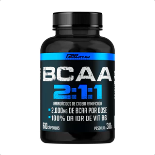 Bcaa 2:1:1 em Cápsulas - Pote com 60 Caps - 2000mg - Pro Healthy