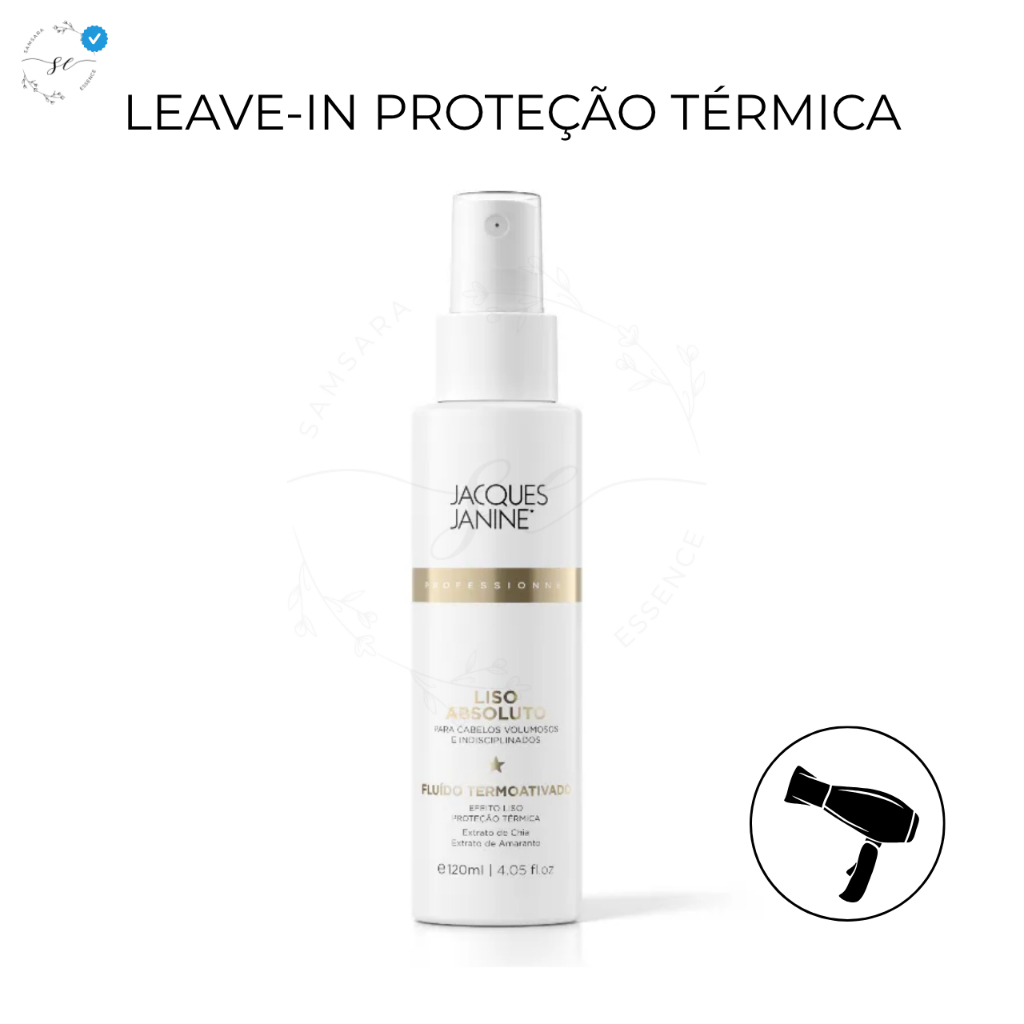 Leave-In com Proteção Térmica Jacques Janine 60ml e Efeito Liso Fluído ...