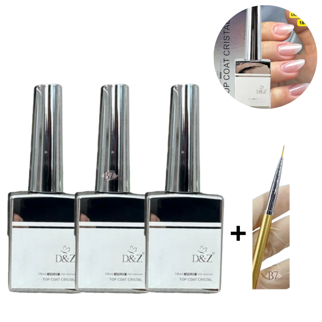 Kit 3 Top coat D&Z Blindado anti riscos - ATACADO + Pincel ponta fina ...