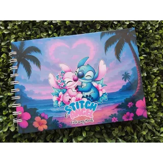 Livro de Colorir A5 - Stitch & Angel - 50 Folhas Grossas e Capa Dura - Caderno de Desenho e Pintura - Colorin em Oferta na Shopee