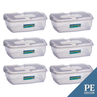Kit com 6 Caixas de 12 Litros Transparente Plástico Durável p/ Organização Doméstica em Oferta na Shopee
