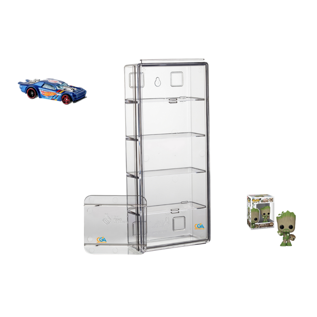 Mostre Sua Coleção de Miniaturas Expositor Acrílico 1:64 Modular com Tampa e Divisórias