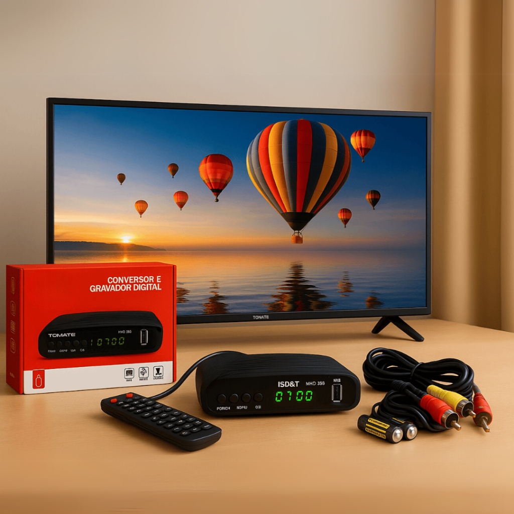 Conversor e Gravador Digital Full HD HDMI USB Controle Incluso TV Box