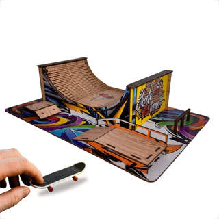 Pista De Skate Em Mdf Adesivado Grafite Manobras Skate De Dedo em Oferta na Shopee