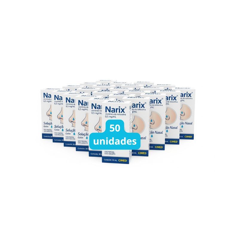 kit c/ 50 Unidades Descongestionante Nasal 30 mL Narix - Cimed | Shopee ...